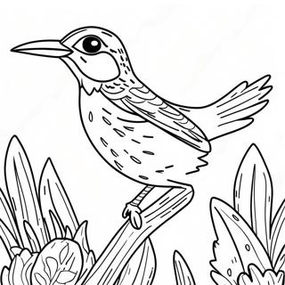 Colorful Western Meadowlark In Flight Coloring Page 65181-53862