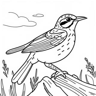 Colorful Western Meadowlark In Flight Coloring Page 65181-53864