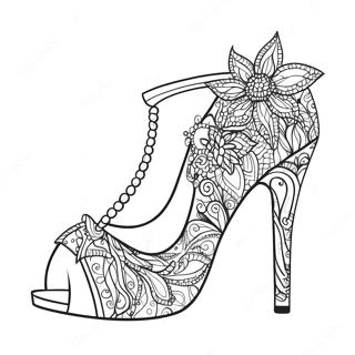 Sparkly High Heels Coloring Page 65191-53876