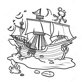 Treasure Map Shipwreck Coloring Page 65221-53905