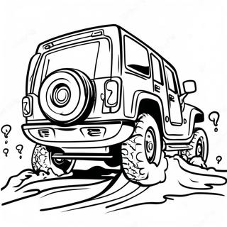 Cool Hummer Driving Through Mud Coloring Page 65231-53904