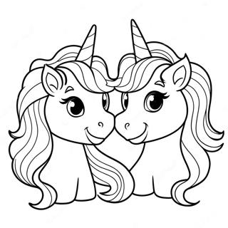 Sparkly Unicorn Sisters Coloring Page 65251-53922