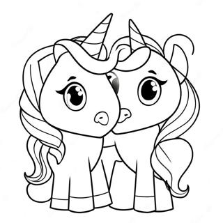 Sparkly Unicorn Sisters Coloring Page 65251-53923