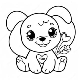 Valentines Puppy Coloring Page 65260-53930