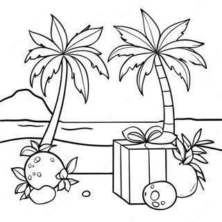 Tropical Christmas Scene Coloring Page 65270-53935