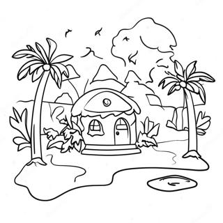 Tropical Christmas Scene Coloring Page 65270-53936