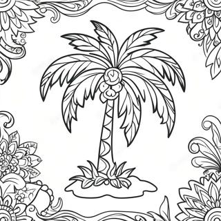 Festive Palm Tree With Ornaments Coloring Page 65271-53946