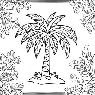 Festive Palm Tree With Ornaments Coloring Page 65271-53947