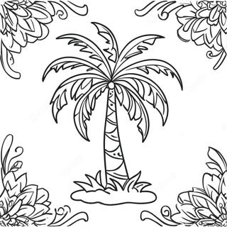 Festive Palm Tree With Ornaments Coloring Page 65271-53948