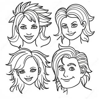 Wild And Wacky Hair Styles Coloring Page 65291-53954