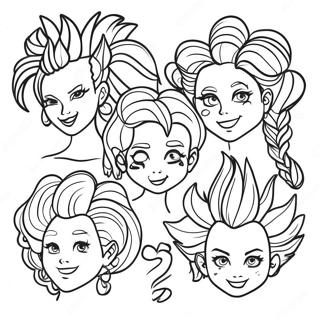 Wild And Wacky Hair Styles Coloring Page 65291-53955