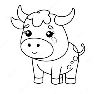 Cute Kawaii Cow Coloring Page 65300-53962