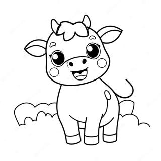 Cute Kawaii Cow Coloring Page 65300-53963