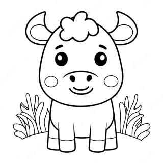 Cute Kawaii Cow Coloring Page 65300-53964