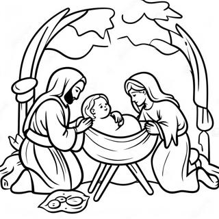 Manger Scene With Baby Jesus Coloring Page 65331-53982