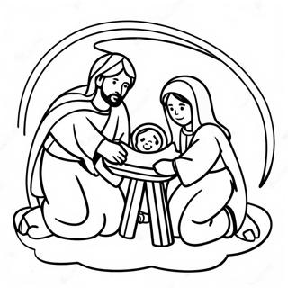 Manger Scene With Baby Jesus Coloring Page 65331-53983