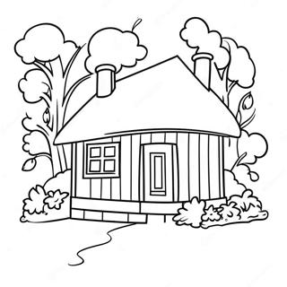 Cozy Cottage Coloring Page 65351-54007