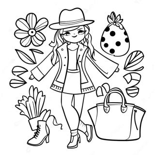 Trendy Fashionista Coloring Page 6535-5320