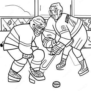 Exciting Hockey Game Scene Coloring Page 65361-54002