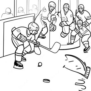 Exciting Hockey Game Scene Coloring Page 65361-54003