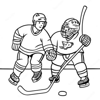 Exciting Hockey Game Scene Coloring Page 65361-54004