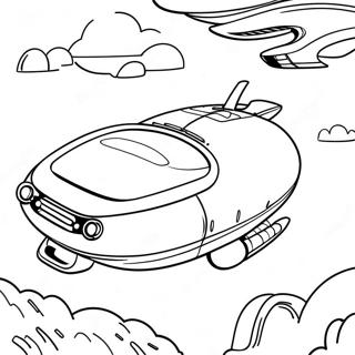 Futuristic Flying Car Coloring Page 65391-54034