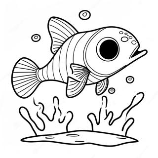 Happy Fortnite Fishy Swimming Coloring Page 65431-54072