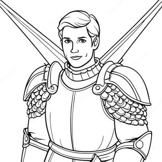 Brave Prince Charming In Armor Coloring Page 65491-54120