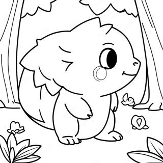 Cute Cyndaquil In A Forest Coloring Page 65501-54122