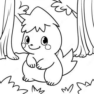 Cute Cyndaquil In A Forest Coloring Page 65501-54123