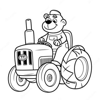 Tractor Ted Driving A Colorful Tractor Coloring Page 65511-54133