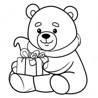 Christmas Bear Coloring Pages