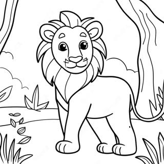 Alex The Lion In Jungle Adventure Coloring Page 65531-54139