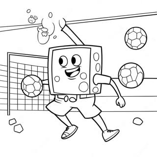 Spongebob Playing Soccer Coloring Page 65540-54144