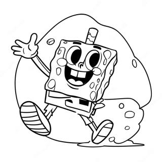 Spongebob Kicking The Ball Coloring Page 65541-54146