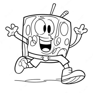 Spongebob Kicking The Ball Coloring Page 65541-54148