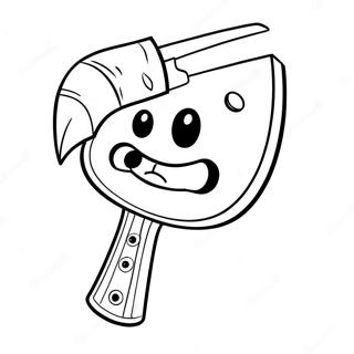 Cartoon Axe With Smiley Face Coloring Page 65571-54181