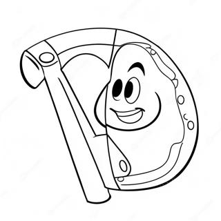 Cartoon Axe With Smiley Face Coloring Page 65571-54182