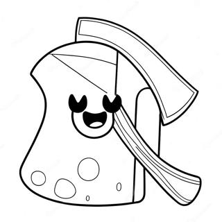 Cartoon Axe With Smiley Face Coloring Page 65571-54183