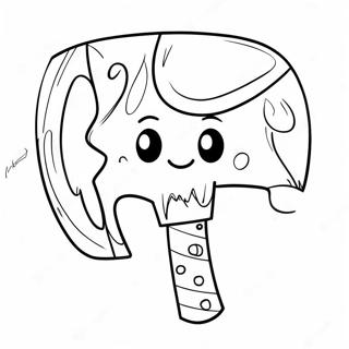 Cartoon Axe With Smiley Face Coloring Page 65571-54184