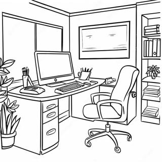 Creative Office Workspace Coloring Page 65631-54225