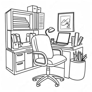 Creative Office Workspace Coloring Page 65631-54226