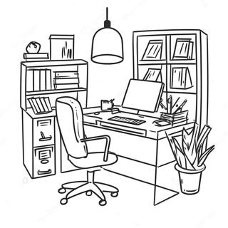 Creative Office Workspace Coloring Page 65631-54227