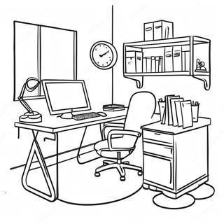 Creative Office Workspace Coloring Page 65631-54228