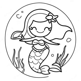 Sparkling Rainbow Mermaid Underwater Coloring Page 65671-54253