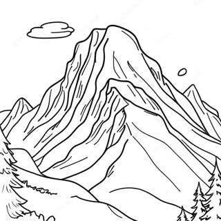 Majestic Snow Capped Mountains Coloring Page 65681-54264