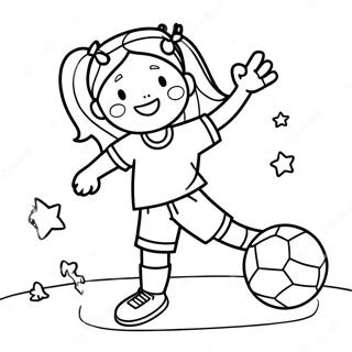 Girl Playing Soccer Coloring Pages