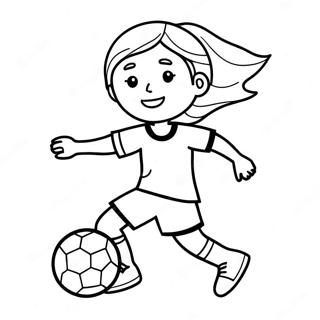 Girl Playing Soccer Coloring Page 65690-54270