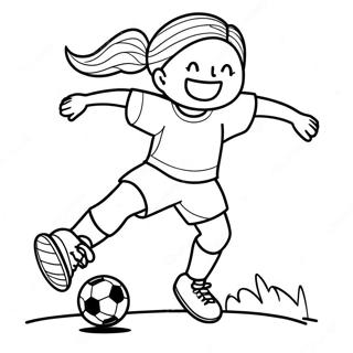 Girl Playing Soccer Coloring Page 65690-54271