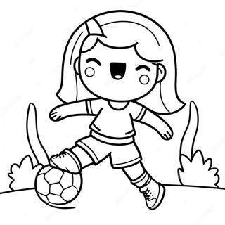 Girl Playing Soccer Coloring Page 65690-54272